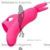 Vibrador conejito con soporte para dedo y carga USB